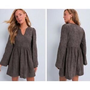 NWT - Tuckernuck - S Hyacinth House Becca Bell Sleeved Mini Dress In Brown